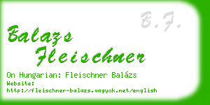 balazs fleischner business card